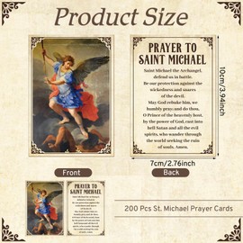 Motiskyy 200 Pcs Saint Prayer Card for Peace Holy Card (St. Michael)