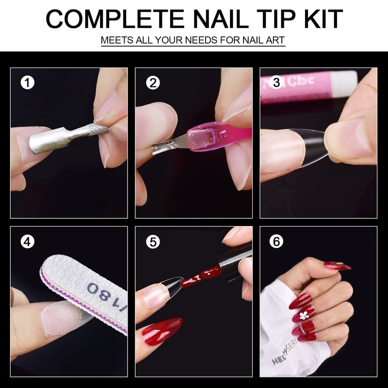 600Pcs Almond Nail Tips Full Cover, MORGLES Acrylic Nail Tips