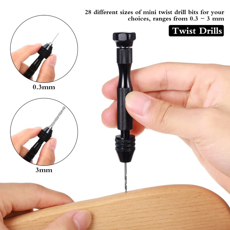 Mudder 57 Pieces Micro Hand Drill Bits Set with Pin