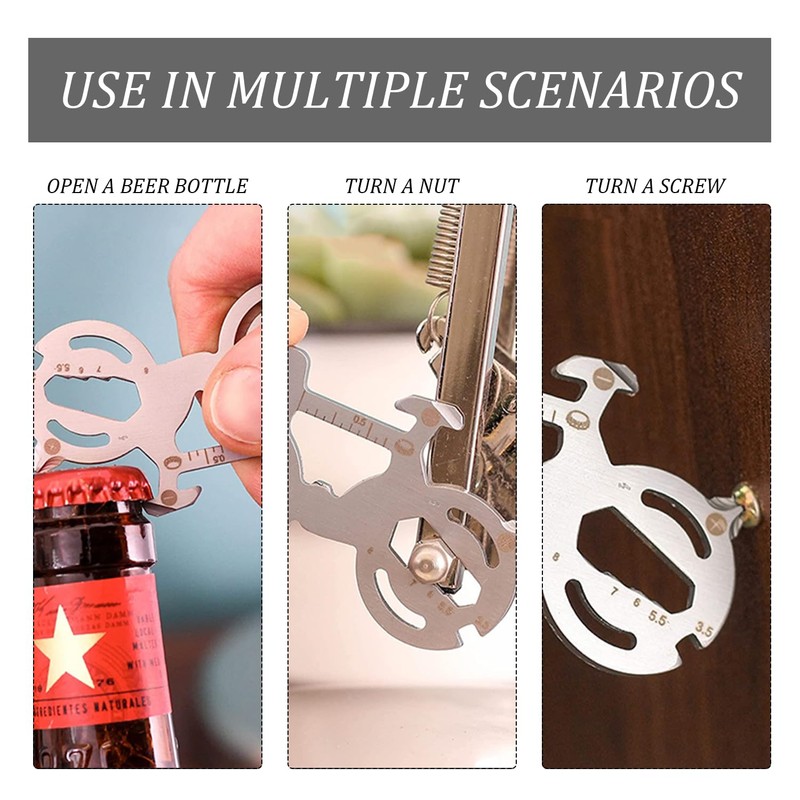 1 Multifunctional Bicycle Shape Repair Tool With 1 Small Silver