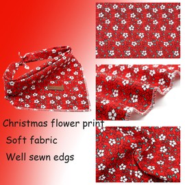 Elegant little tail Dog Bandana, Christmas Dog Bandana 1PC Dog Bandanas Holiday Bib Scarf Soft Washable Square Dog Scarf Adjustable Dog Kerchief for Small Medium Large Dogs