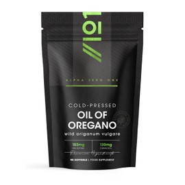 130mg Carvacrol – 153mg Oregano Oil – Cold-Pressed – 180 Count – World Highest Concentration (85%+ Carvacrol) – Contains 100% Greek Essential Oil of Oregano – by Alpha01