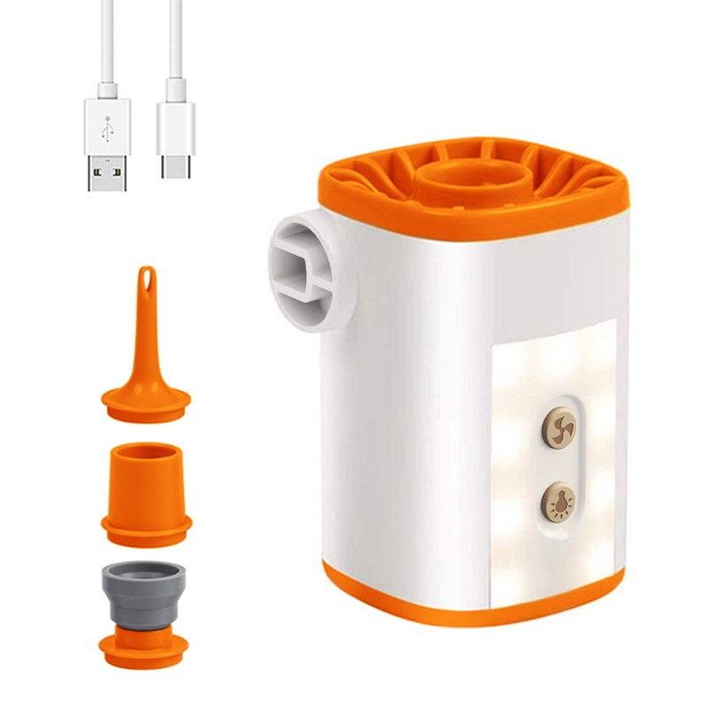 Portable Wireless Electric Air Pump with Light 3600mAh USB Rechargeable