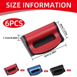 6PCS Seat Belt Locking Clip Black or Blue or Red Seatbelt Holder Clip Universal Plastic Car Seat Belt Fixing Clip Insert Buckle Locking Clip Shoulder Neck Strap Positioner for Adult Kids to Relax Shou