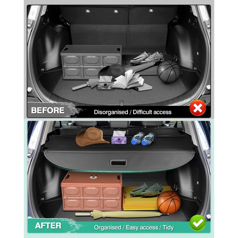 Powerty Cargo Cover for Toyota RAV4 2013-2018, Retractable Trunk Cover