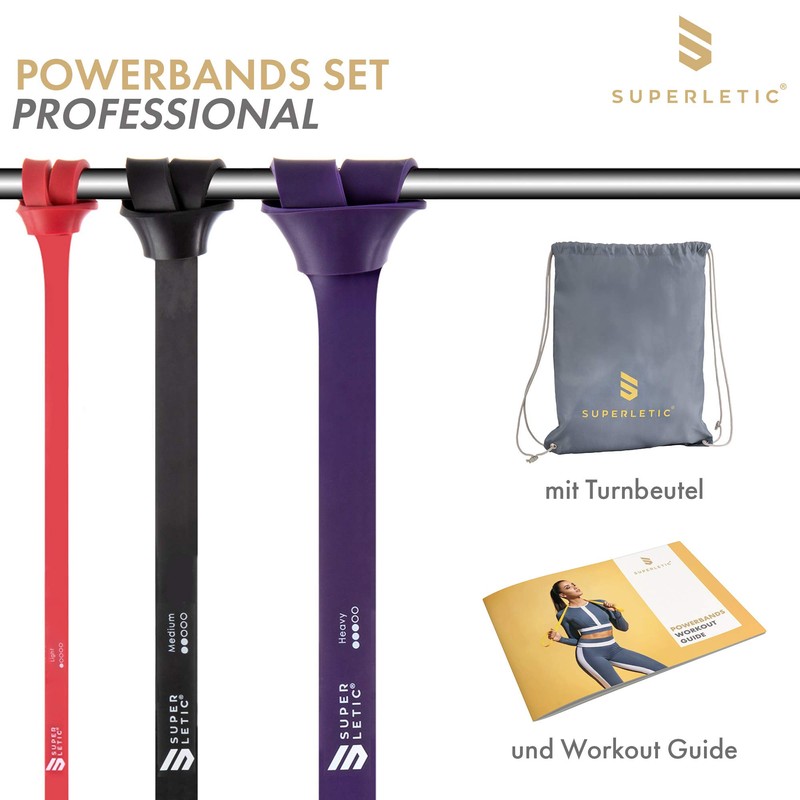 Superletic Powerbands, Resistance Fitness Bands Individually or in Set, Pullup,