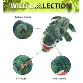 DolliBu Wild Stuffed Animals Soft Plush Collection, Best Storytime Buddy Animal Gifts for Children, Adorable Nursery Zoo Jungle Creature - Alligator 21 in.
