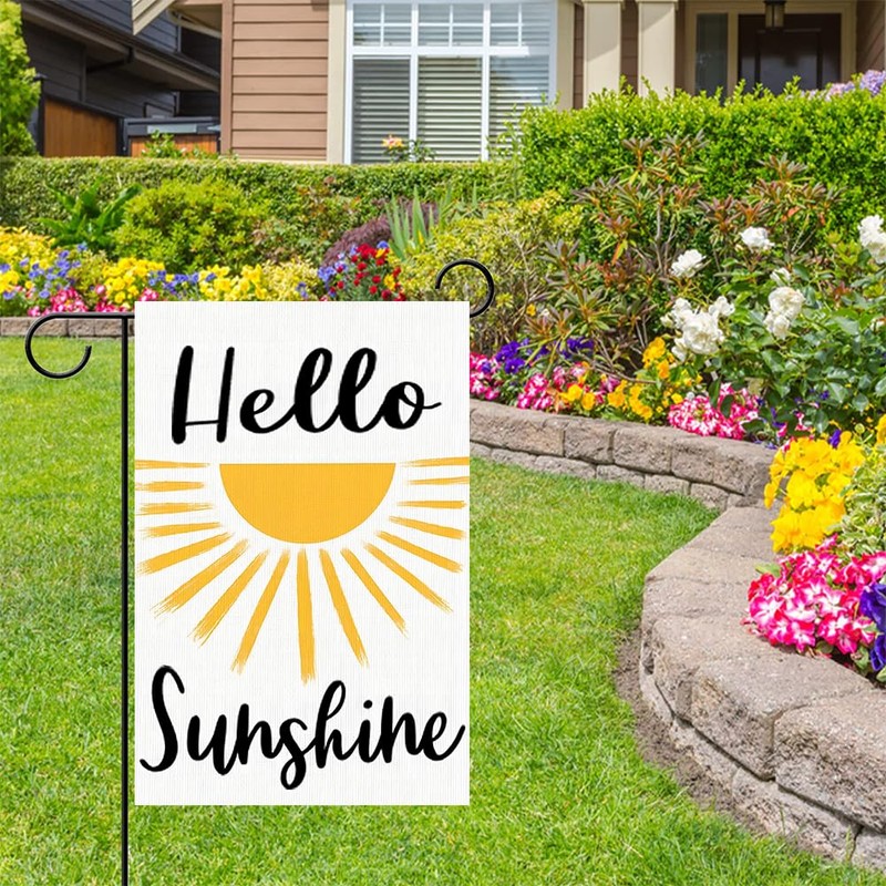 DMERBYL Hello Sunshine Summer Garden Flag 12x18 Inch Vertical Double
