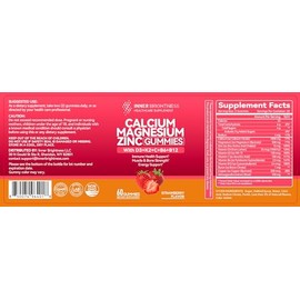 55ct Calcium Magnesium Zinc Gummies with Vitamin D3 & K2