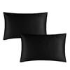 Catherine Lansfield Silky Soft Satin Standard Pillowcase Pair Black