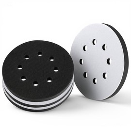 Kinsound 4 Pack 5 Inch Premium Foam Sanding Pads, 8 Holes Hook and Loop Sponge Cushion Buffer Backing Pad, Professional Soft Density Interface Pad for Orbital Sander