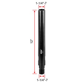 SALI 12" Extension Adapter for Core Drill Bits, Extension Rod with 1-1/4"-7 Thread Drill Bit Adapter for Saw Threaded Diamond Hole Diamond Core Drill