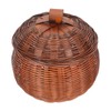 Cabilock Mini Rattan Storage Basket Pumpkin Shaped Round Rattan Boxes