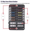 MICTUNING 12-Way 12-32V Blade Fuse Box Block Auto/Boat Car Fuse