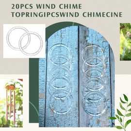 20 Pieces Wind Chime Supplies DIY Top Circles of Wind Chime Kit with 2 Volumes Line Top Circles for Outdoor Home Garden Patio (Transparent)