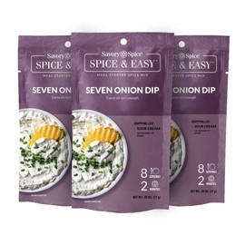 Savory Spice Seven Onion Dip 3-Count Spice & Easy Meal Starter Spice Mix | Onion Dip Mix Packet, Just Add Sour Cream (3-Count Pack)