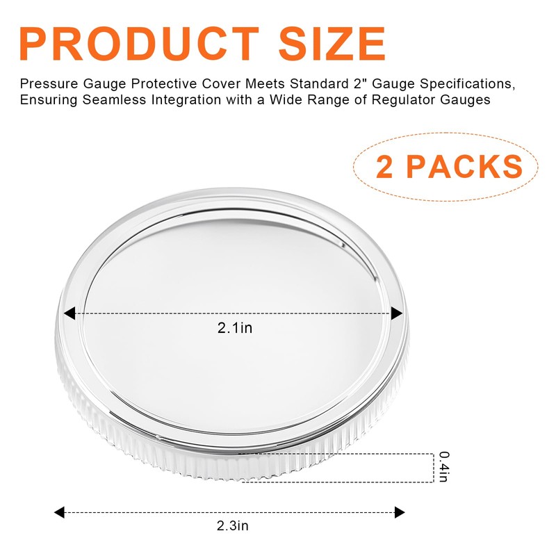 2" Clear Replacement Regulator Gauge Lens/Cover – Durable 1/4 Turn