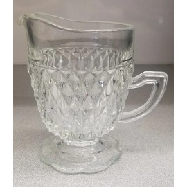 Indiana Glass Diamond Point Creamer New Vintage    4"H x 2.5"W  NEW