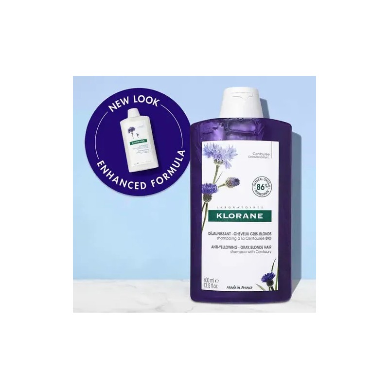 Shampoo Klorane Antiamarillamiento Para Canas Centaury 400ml