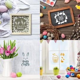 OOTSR Pack of 12 Easter Stencils, 5.9 x 5.9 Inch Stencils for Painting, Easter, Rabbits, Eggs, Chicks, Reusable Plastic Stencils Templates for DIY Scrapbooking Paper Cards Crafts