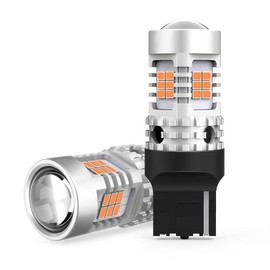 OXILAM T20 Single, LED Turn Signal, Amber, Built-in Canceller, 7440, High Fla Prevention, Turn Signal Valve with 26 Super Diffused Lenses, Cornering Lamp, Aluminum Heatsink for Aviation, Almost Genuine Size, DC 12V Car, 3020SMD, Non-Polarity, 2 Pieces