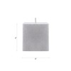 Mega Candles 3 pcs Unscented Solid Square Silver Pillar Candles,