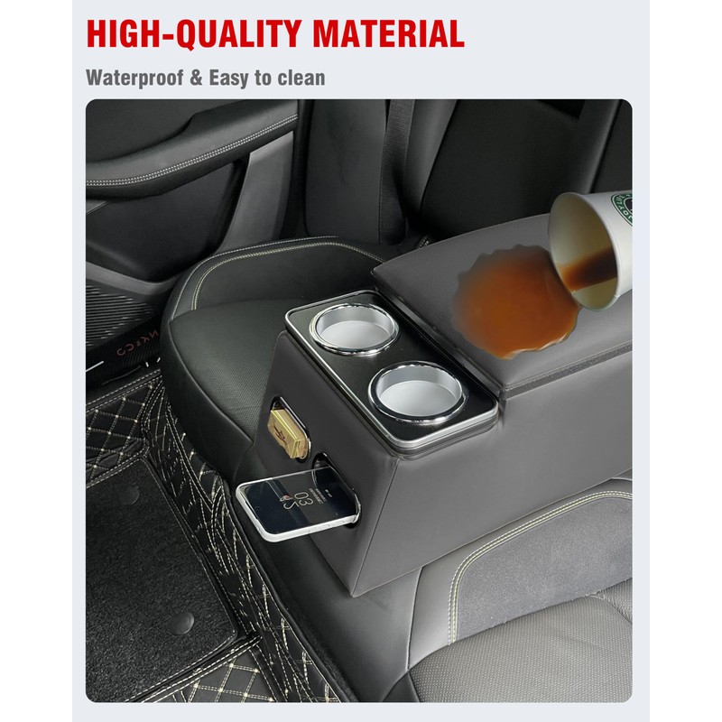 ZQULOYO Center Console Organizer with Cup Holder& Phone Holder for