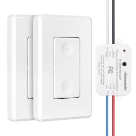 DEWENWILS Wireless Remote Control Light Switch and Receiver Kit 2 Wall Switches