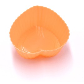 12PCS Silicone Mini Reusable Muffin Baking Cup Small Cupcake Holders Random Color Silicone Cupcake Liners Pastry Dessert Cups Nonstick Liner Molds for Making Muffin Chocolate Bread(Heart)