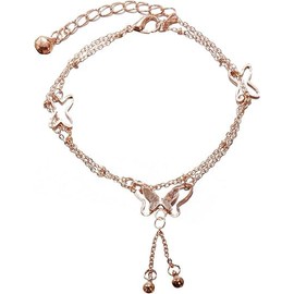 Tooluck Women's Elegant Barefoot Sandal Jewelry Butterfly Charm Anklet for Beach Weddings & Summer Vacations