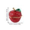 QIFU Classical Red Apple Style Enameled Trinket Box Hinged, Unique
