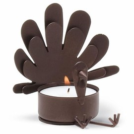 Tag Sitting Turkey Metal Tealight Candle Holder