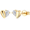 LANGLY Gold Stud Earrings for Women, Hypoallergenic Gold Cubic Zirconia
