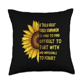Addiction Recovery Gifts Drug Alcohol Addiction Recovery-Truly Sober Companion Throw Pillow, 18x18, Multicolor