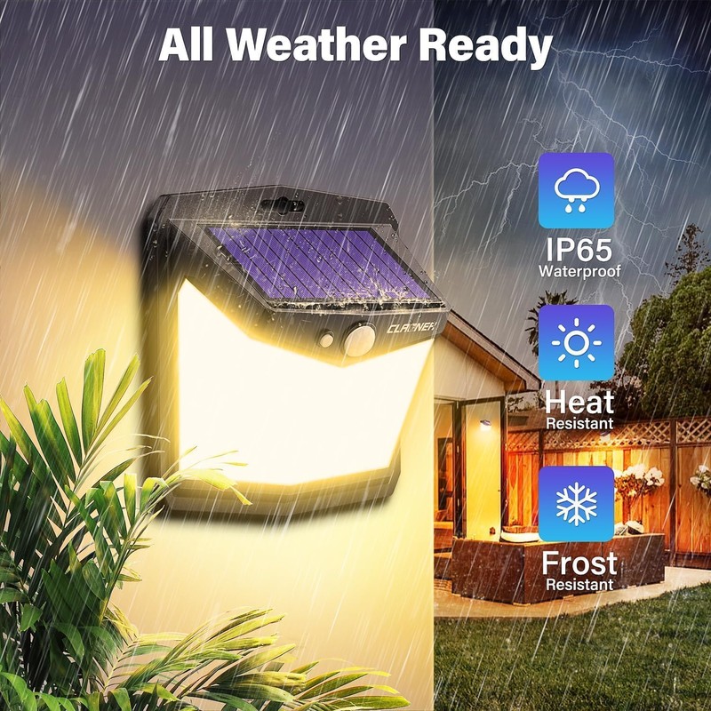 CLAONER Solar Motion Sensor Lights Outdoor, 12 Pack Solar Fence