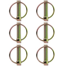 6PCS Heavy Duty PTO and Hitch Lynch Pins, Clip and Cast Iron Pull Ring & Positioning Pin for Trucks, Tractors, Hand Carts, Towing Mowing,Lawn Mowers & Trailers(7/16’’ *1-3/4’’)