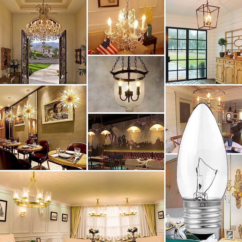 (12pack) 60W Incandescent Torpedo Tip Chandelier - 60W Equivalent Medium