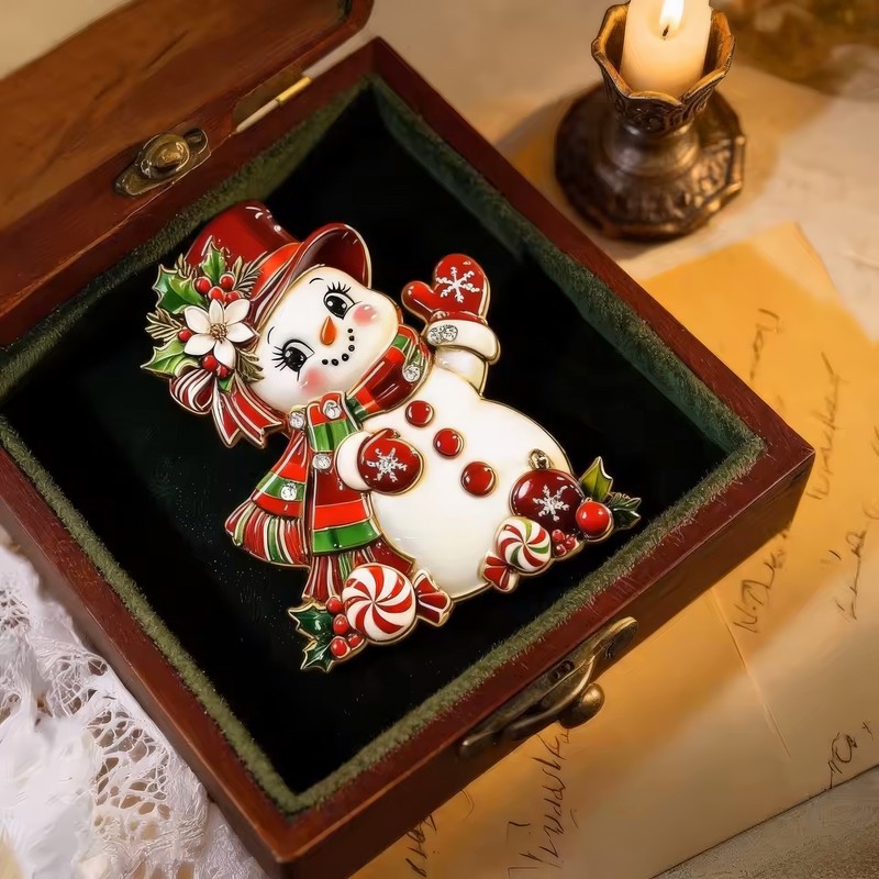 Christmas Holiday Enameled Brooch Pin Set – Festive Enamel Pins