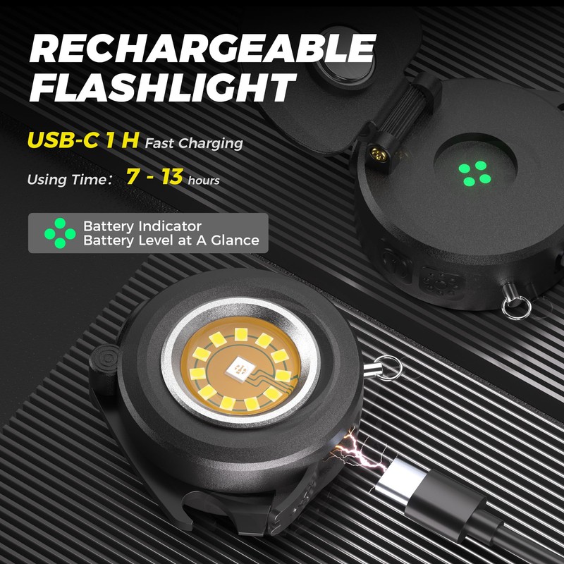 HOKOILN Clip On Hat Light 2-Pack, Rechargeable LED Cap Light
