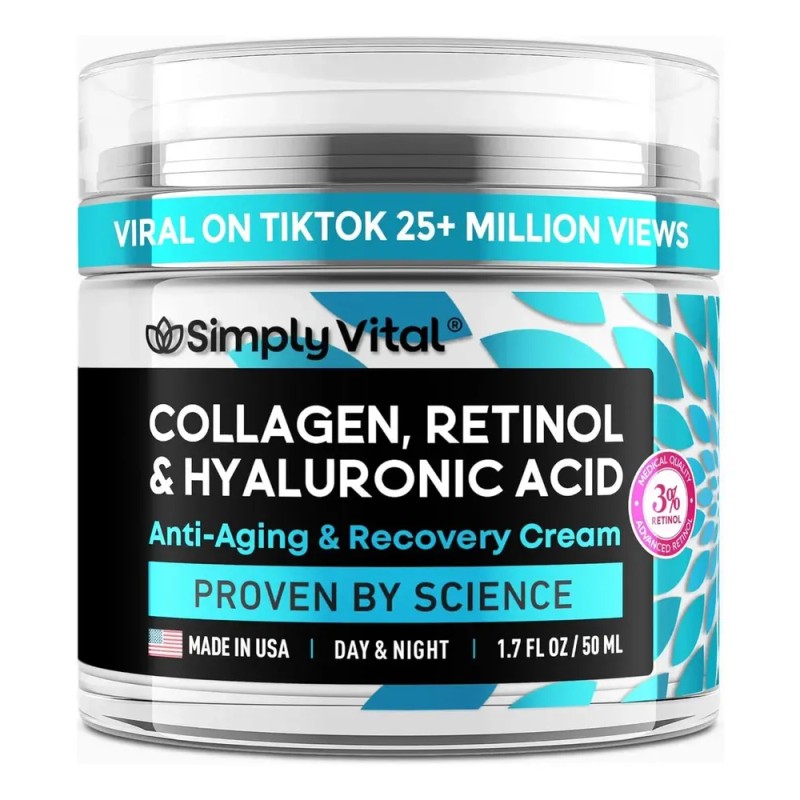 Crema Hidratante Facial De Colgeno Con Retinol Y Cido Hialur