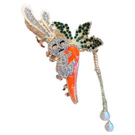 WOONEKY Easter Rabbit Hair Clips with Carrot Tassel Design Cute Alligator Barrettes for Cheerful Hair Accessories for Easter Party Birthday Spring Celebrations