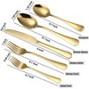 Briout Gold Silverware Set, 20 Piece Golden Cutlery Set Service
