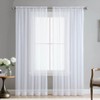 Set of 2 Luxton White Sheer Curtains, Rod Pocket Voile