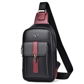 Rowaica Men's One-Shoulder Body Bag, Large Capacity, Crossbody Bag, Lightweight, Zipper, red/black