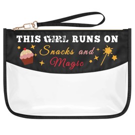 Magic Stuff Funny Makeup Bag Snack Bags Graduation Birthday Gift for Women Female Girls Best Friend Sister Daughter Bestie Wizard Gifts Witchy Gift PVC Clear Makeup Bag Travel Zipper Toiletry Bag