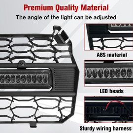 LitMiRaCle Front Mesh Grille with Light Bar for 2024+ Polaris RZR XP 1000, Waterproof Mesh Grille with Ultra Bright LED Spotlight Compatible with 2024+ Polaris RZR XP 1000/XP 4 1000 Accessories