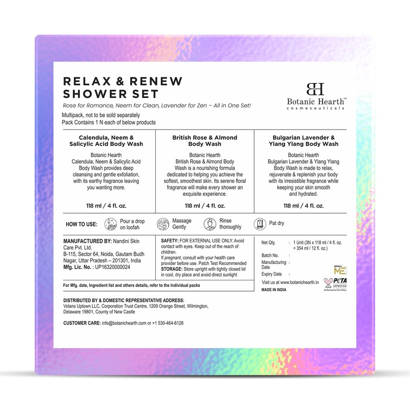 Botanic Hearth Relax and Renew shower set - Pack of