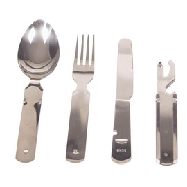 MFH stainless steel cutlery set, 4 pieces, heavy duty design, silver