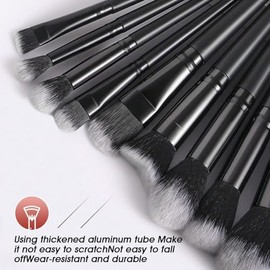 KUORYZAL Juego de brochas de maquillaje negras profesionales, 70 piezas con estuche sintético prémium para base, corrector, rubor, sombra de ojos, pol