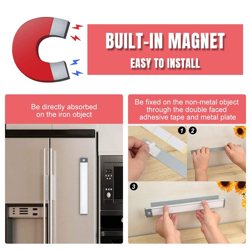 30-LED Motion Sensor Cabinet Light,Under Counter Closet Lighting, Wireless USB